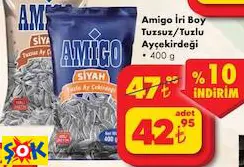AMİGO İRİ BOY TUZSUZ/TUZLU AYÇEKİRDEĞİ 400 G AMİGO İRİ BOY TUZSUZ/TUZLU AYÇEKİRDEĞİ 400 G
